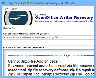 odt file recovery