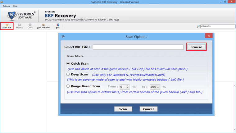 Restore BKF File