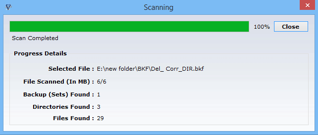 Process of BKF File